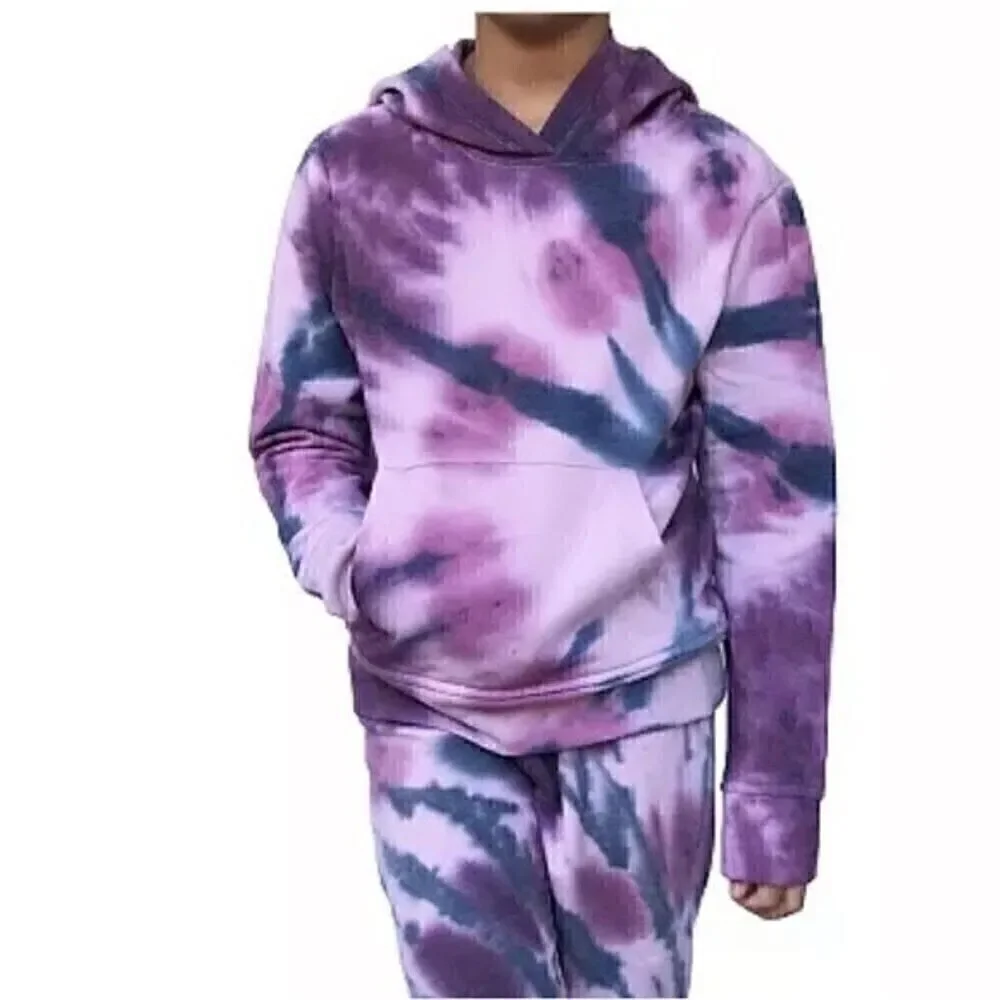 IMPERIAL STAR Big Girls Hooded Fleece Tie-Dye Fleece Pullover, hoodie